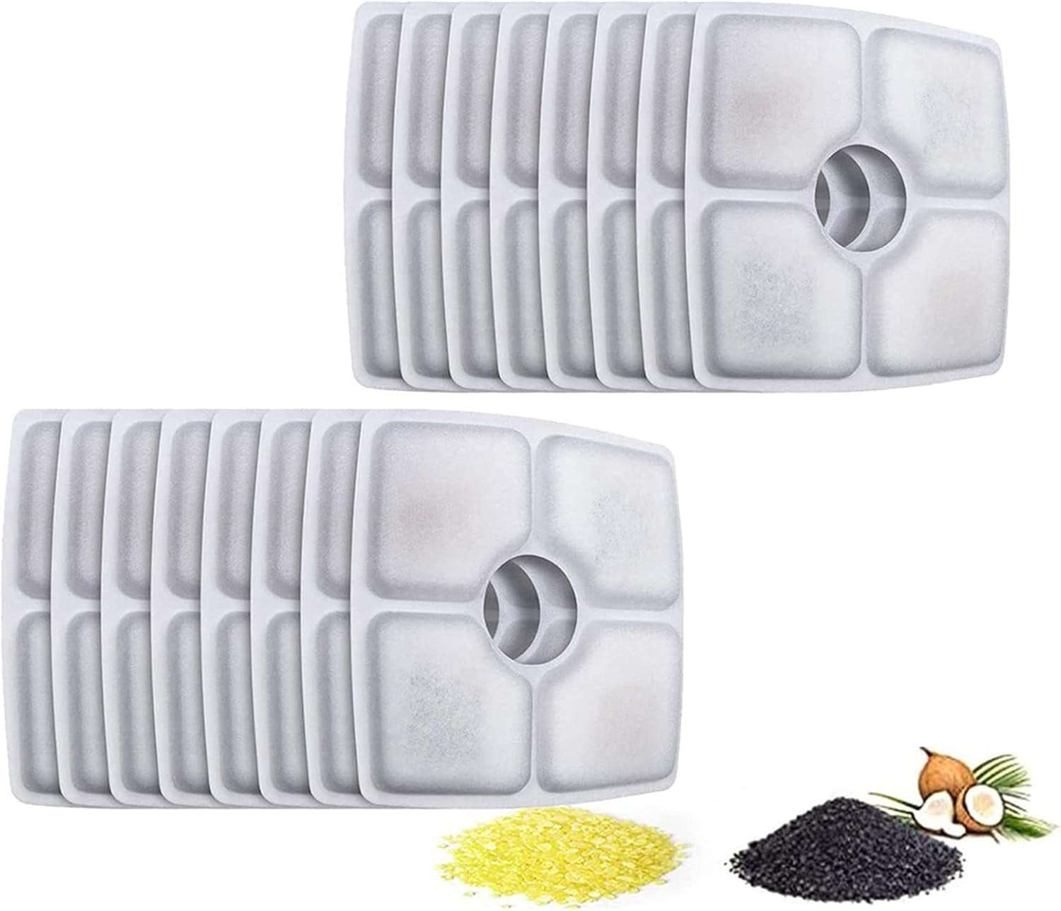 Pet Fountain Filters Replacement for 84Oz/2.5L Automatic Cat Water Fountain Dog Water Dispenser, Ion Exchange Resin and Coconut Activated Carbon Replacement Filter for Cat&Dog Water Fountain